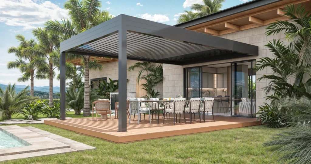 Aprovechá los espacios exteriores todo el año con pérgolas que se adaptan a vos 22 pergolas autoportante negrapng optimized